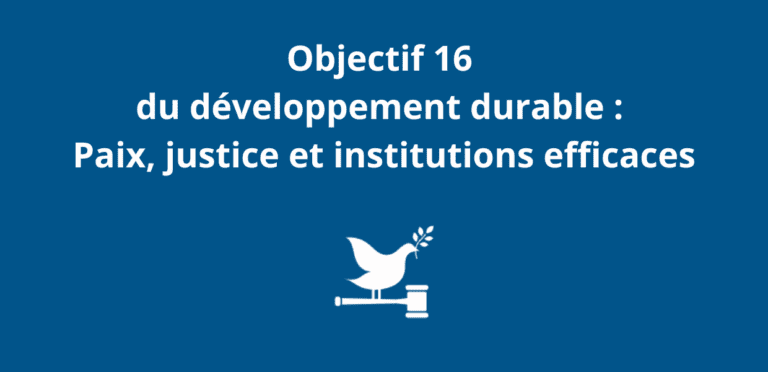 Lire la suite à propos de l’article Objectif 16 du développement durable : Paix, justice et institutions efficaces